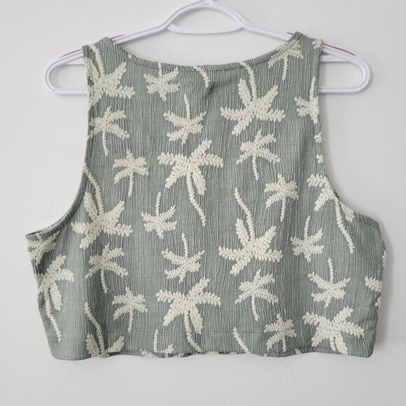 NWT Madewell Jacquard Square-Neck Button-Front Crop Tank - Picture 6 of 7
